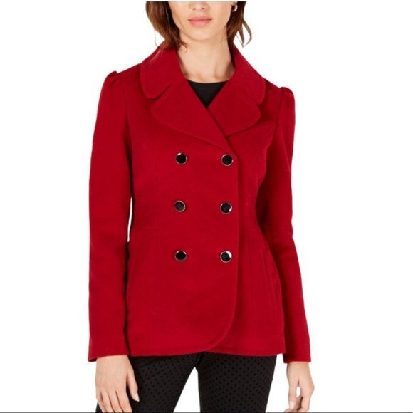 Maison Jules Jackets & Blazers - NWT Maison Jules | Double-Breasted Peacoat Red XL
